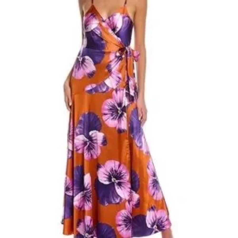 Anthropologie Hutch Satin Floral Maxi Dress NWT XS Vacation Event - Picture 14 of 16